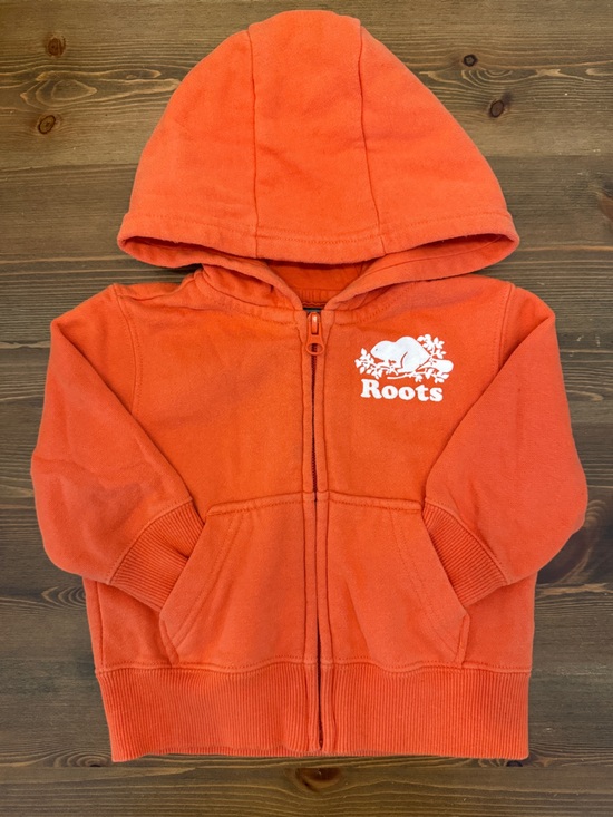 Roots Other - Roots Infant Bright Orange Full‑Zip Hoodie with White Logo (3-6M)